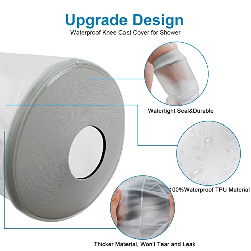 Qinaoco Waterproof Knee Cast Cover for Shower, Knee Shower Cover post surgery, Knee Surgery Shower Cover, Knee Wound Covers for Showering, Acl Surgery Recovery Must Haves - Image 2