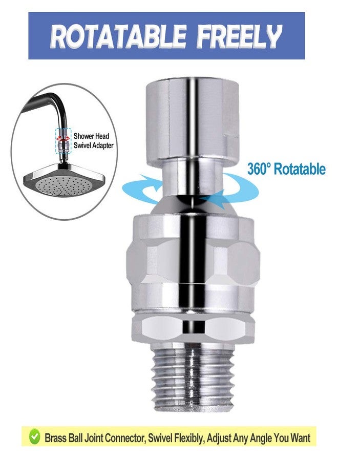 YDmeet Shower Head Swivel Ball Adapter Brass Adjustable Shower Arm Connector Universal Showering Component Shower Arm Extension, Polished Chrome - Image 5