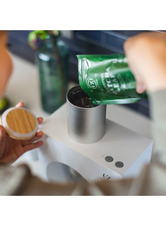 Cuzen Matcha  Maker Starter Kit, An Innovative At-Home Matcha Machine That Produces Freshly Ground Matcha From Organic Shade-Grown Japanese Tea Leaves (White)  - Image 3