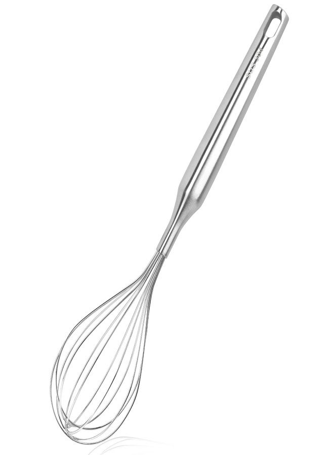 FDEYIQ Stainless Steel Whisk for Cooking Kitchen Non Stick Balloon Wire Metal Baking Whisk Egg Beater for Blending, Whisking Beating,Dishwasher Safe, 12inch (Stainless Steel Handle) - Image 1