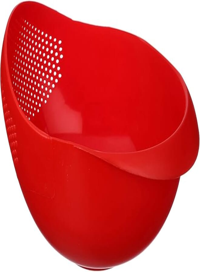 Image P117 Oval-Shaped Rice Strainer - Red