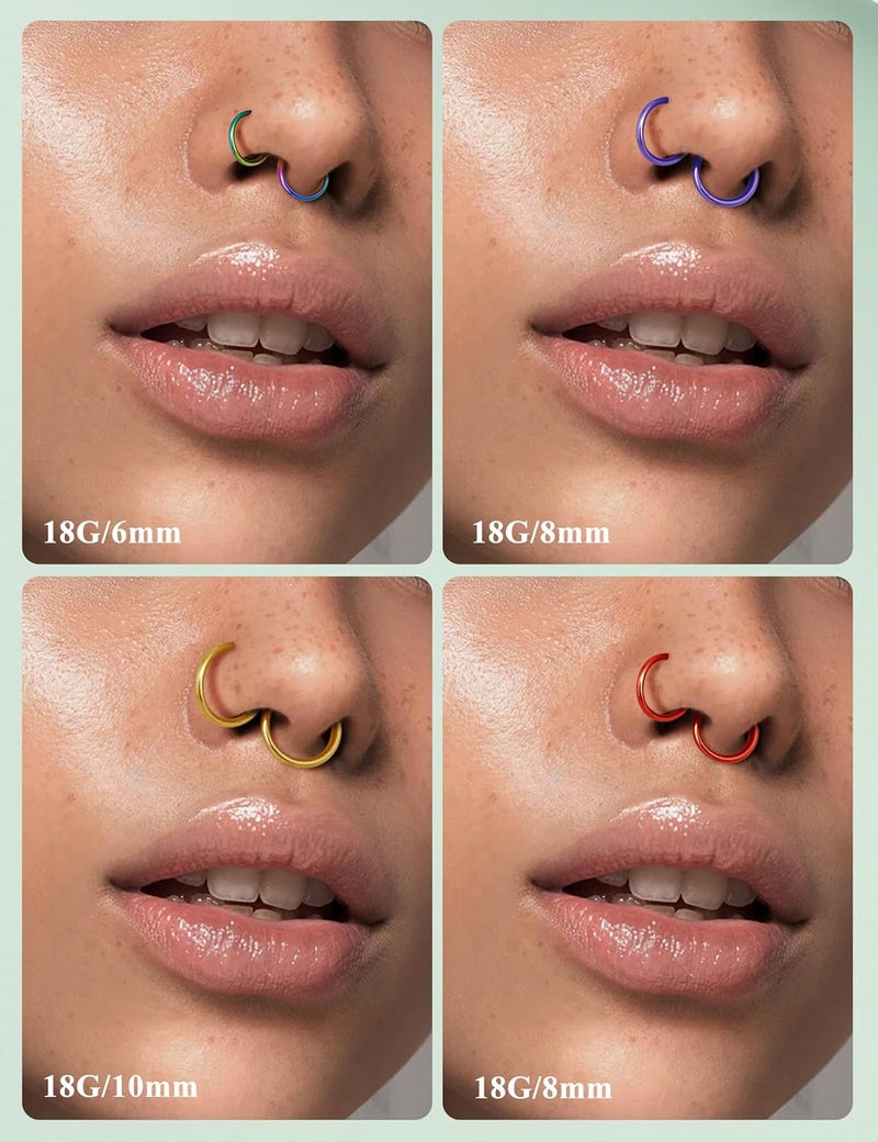 Drperfect 36Pcs 20G Nose Ring Hoop for Women Men 316L Stainless Steel Helix Tragus Lip Septum Ring Cartilage Earring Hoop Piercing Jewelry - Image 3