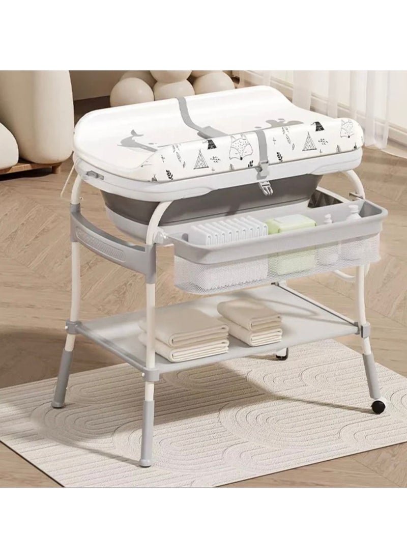 DEHKAH - 3-In-1 Collapsible And Movable Diaper Changer, Storage, Bathtub - Image 1