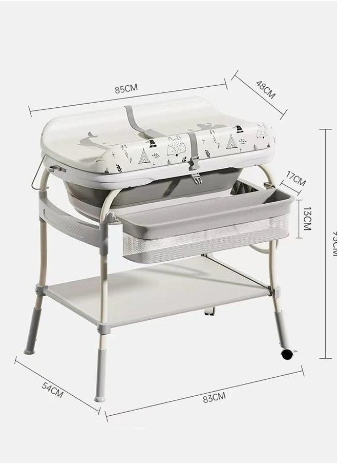 DEHKAH - 3-In-1 Collapsible And Movable Diaper Changer, Storage, Bathtub - Image 1