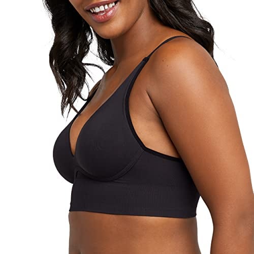 Maidenform صدرية مايدنفورم النسائية بدون درزات، صدرية طويلة قابلة للتحويل على شكل تانك باللون الأسود - Image 2