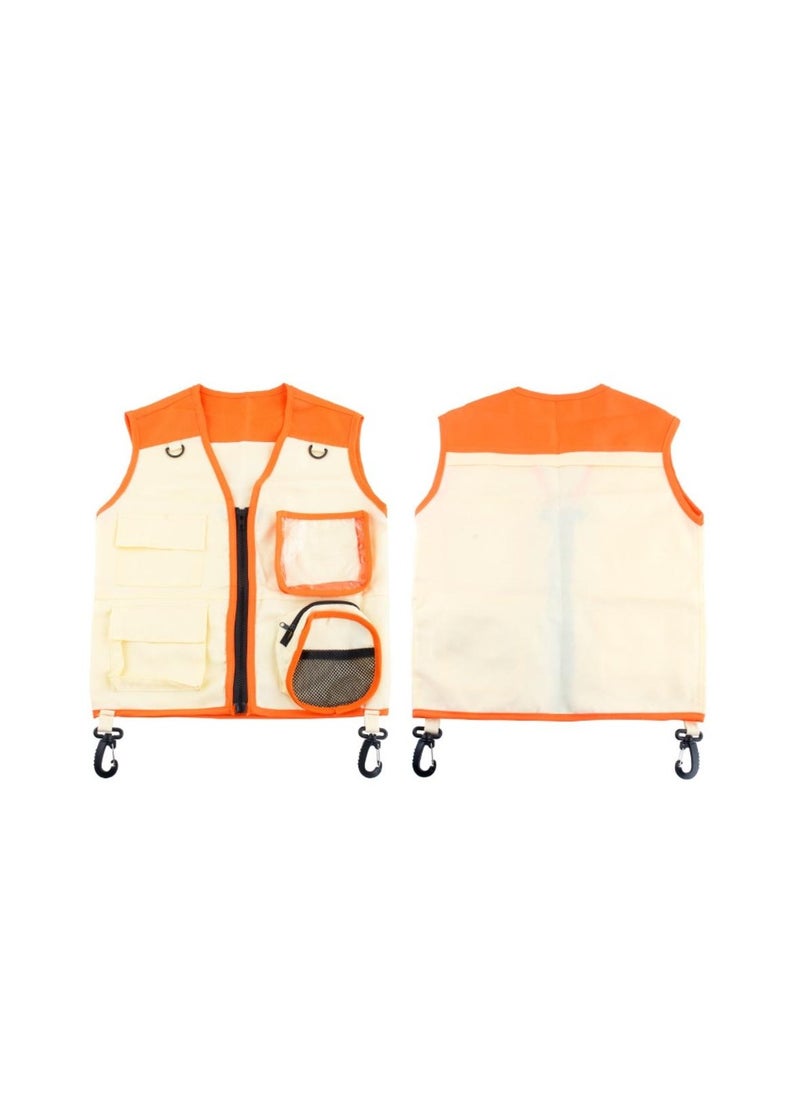 Velaurs - 2 Pieces Kids Explorer Costume Set Work Vest and Hat Outdoor Explorer, Role Play, Insect Explorer - Image 1