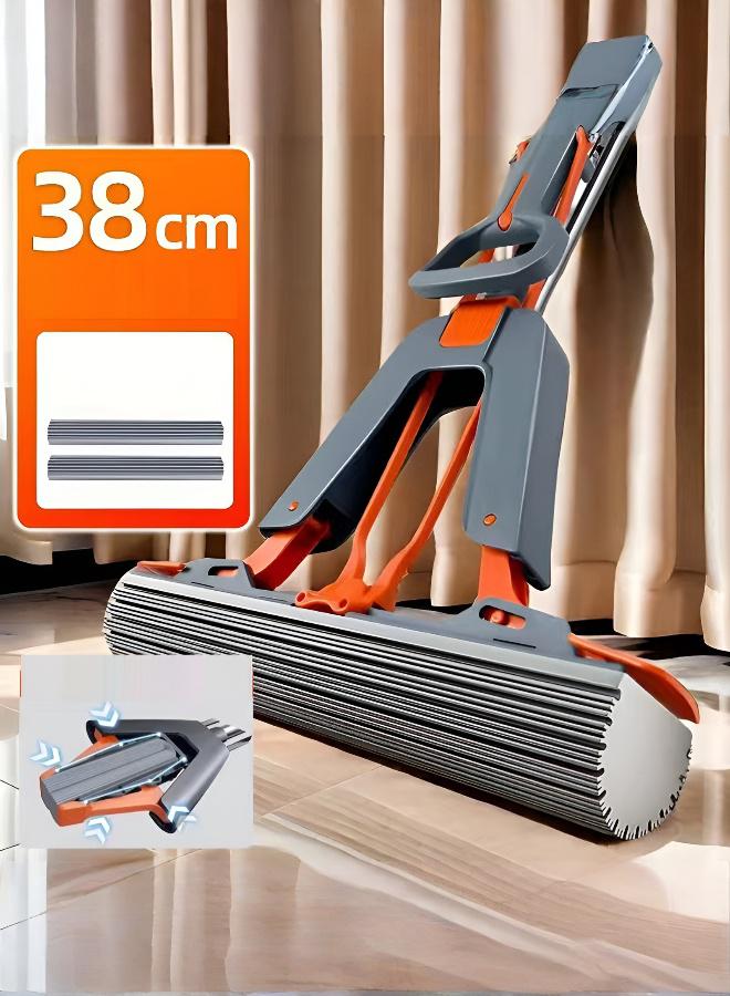 ممسحة تنظيف منزلية فائقة الامتصاص للأرضيات والمنازل | ممسحة إسفنجية سهلة الضغط، سميكة، قابلة للطي، قابلة للعصر، لا تحتاج إلى غسيل، للاستخدام المنزلي، سهلة التنظيف، ممسحة امتصاص الماء للشخص الكسول. - Image 2