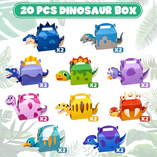 DMIGHT Dinosaur Party Favor Boxes Theme Birthday Goodie Boxes Candy Gift Bags Barnyard Candy Treat Boxes for Kids Baby Shower Birthday Party Supplies - Image 5