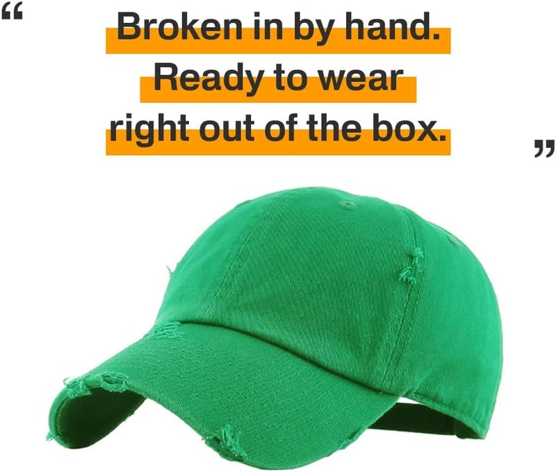 KBETHOS Vintage Washed Distressed Cotton Dad Hat Baseball Cap Adjustable Polo Trucker Unisex Style Headwear - Image 4