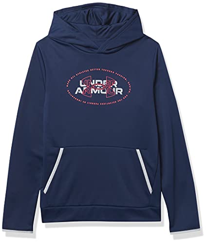 Under Armour Boys' Armour Fleece Mission Hoodie, Academy Blue (408)/Mod Gray, Youth Medium - Image 5