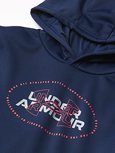 Under Armour Boys' Armour Fleece Mission Hoodie, Academy Blue (408)/Mod Gray, Youth Medium - Image 2