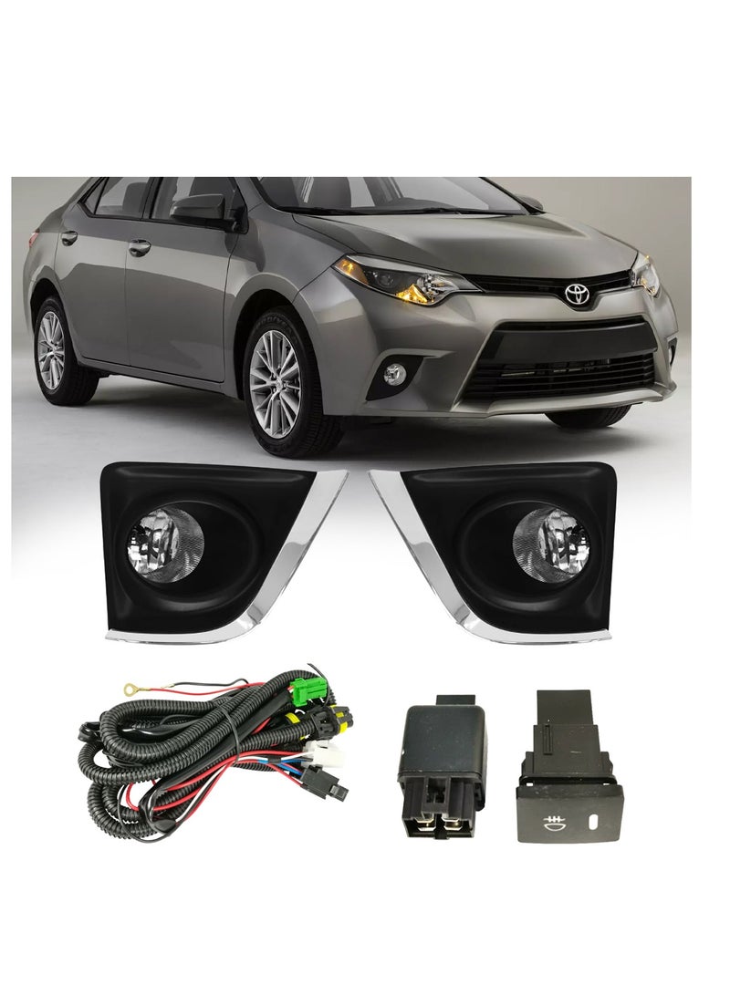 Toyota Corolla 2014 Fog Lamp Kit - H16 12V 28W Halogen Bulbs, Waterproof and Dust-Proof ABS Housing