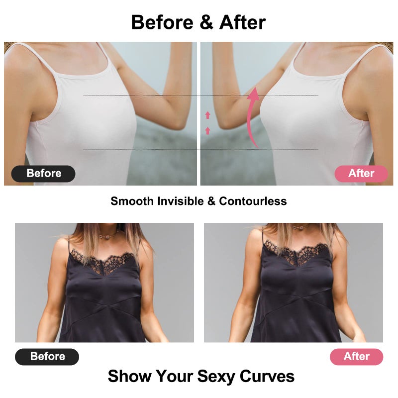HILRITORI Adhesive Bras Silicone Invisib Strapless Bra Women's Push Up Chest Stickers Nipple Covers Underwear Bra (as1, 30-38B - Image 4