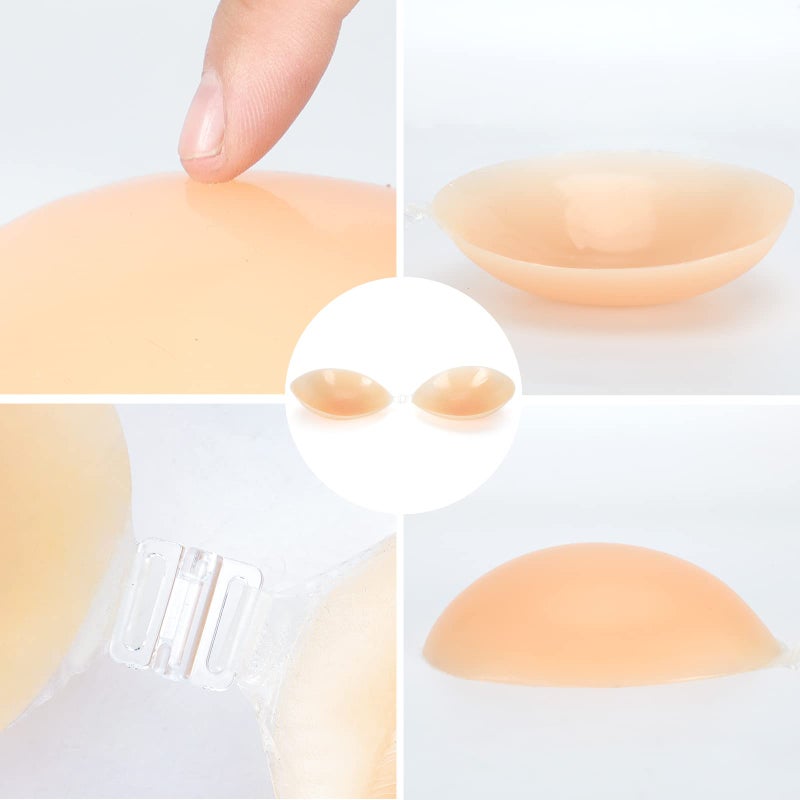 HILRITORI Adhesive Bras Silicone Invisib Strapless Bra Women's Push Up Chest Stickers Nipple Covers Underwear Bra (as1, 30-38B - Image 5