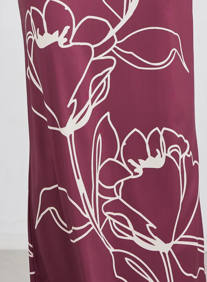 Styli Styli Floral Print Sleeveless Bodycon Maxi Dress
