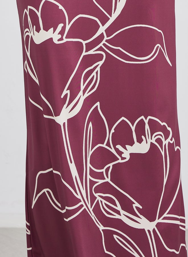 ستايلي فستان ماكسي ضيق بطبعات زهور بدون أكمام - Image 4