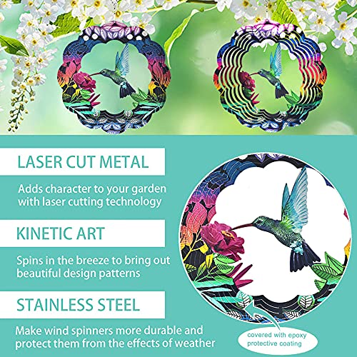 UOUDIO Stainless Steel Wind Spinner- 3D Indoor Outdoor Garden Decoration Crafts Ornaments (Hummingbird) - Image 4