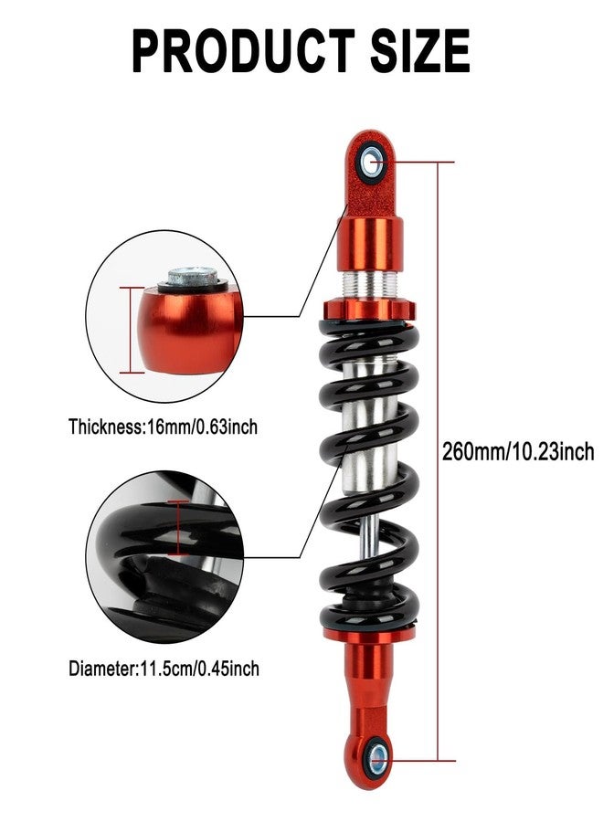 PSLER Rear Shock Absorber Suspension - 10.2"/260mm Adjustable Motorcycle Rear Shock Absorber fit for Apollo Stomp WPB M2R Lucky 50cc 70cc 90cc 110cc 125cc 150cc ssr 125 crf50 Rear Shock Suspension - Image 2