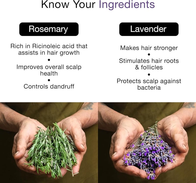 Soulflower Rosemary Lavender Oil For Healthy Hair, Scalp, Hair Roots - 100% Pure & Natural Undiluted Coldpressed Oil, 225 ml - Image 1