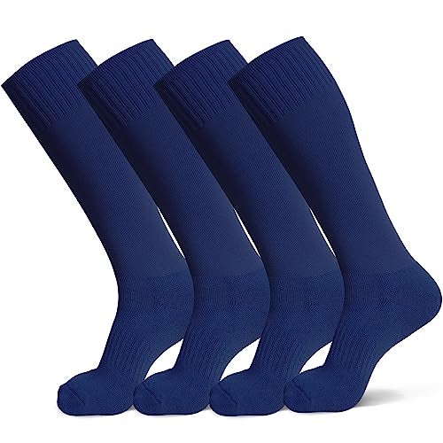 Raigoo Soccer Softball Baseball Football Socks for Youth Kids Boys and Girls Ages 4 to 16 Knee High Sport Athletic Socks - Image 1