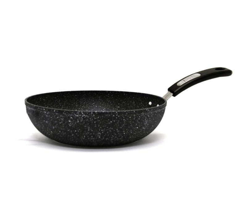 Starfrit The Rock 11'' (28cm) Non-Stick Stir Fry Pan - Durable Forged Aluminum - Oven Safe - PFOA Free - Easy to Clean - Black