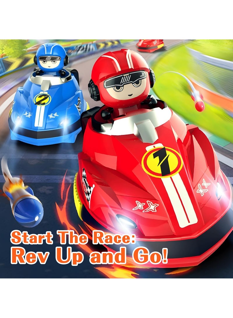 سيارات التحكم عن بعد للأطفال الصغار، سيارة تصادم يتم إخراجها عن بعد للأولاد، مجموعة سيارات سباق المعركة التي يتم التحكم فيها عن بعد للاعبين اثنين، ألعاب سيارات كرتونية يتم التحكم فيها عن بعد - Image 4