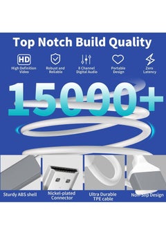Generic Lightning to HDMI Adapter Cable Compatible with iPhone iPad, Lightning Digital AV Adapter 1080p HD TV Connector Cable for iPhone/iPad/iPod to TV/Projector/Monitor - 6.6ft, White  - Image 5