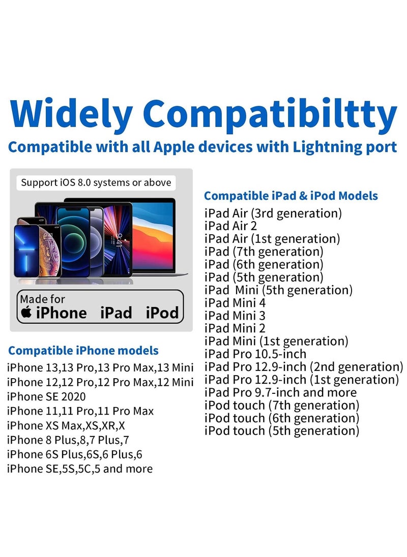 Generic - Lightning to HDMI Adapter Cable Compatible with iPhone iPad, Lightning Digital AV Adapter 1080p HD TV Connector Cable for iPhone/iPad/iPod to TV/Projector/Monitor - 6.6ft, White - Image 1