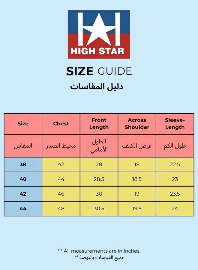 HIGH STAR Green Men Regular Fit Utility Heavy Washed Spread Collar Solid Cotton Casual Shirt for Men | Best Price UAE