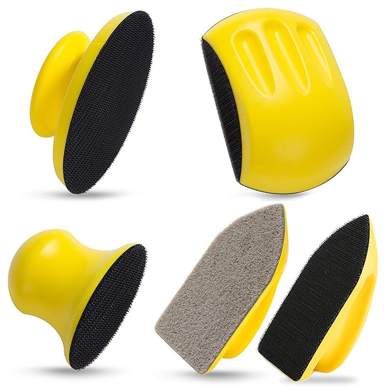 Tshya Sanding Blocks 5Pack Hook and Loop Sanding Block Round and Mouse Hand Sanding Block for Wood Furniture Restoration Home Arts and Crafts - Image 1