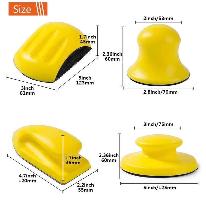 Tshya Sanding Blocks 5Pack Hook and Loop Sanding Block Round and Mouse Hand Sanding Block for Wood Furniture Restoration Home Arts and Crafts - Image 5