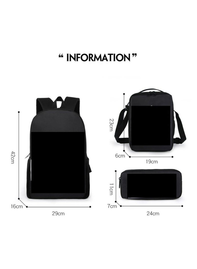 JURASSIC WORLD New Jurassic Park Dinosaur Three piece Set with Large Capacity Backpack, Student School Bag, Lunch Bag, Pen Bag - Image 2