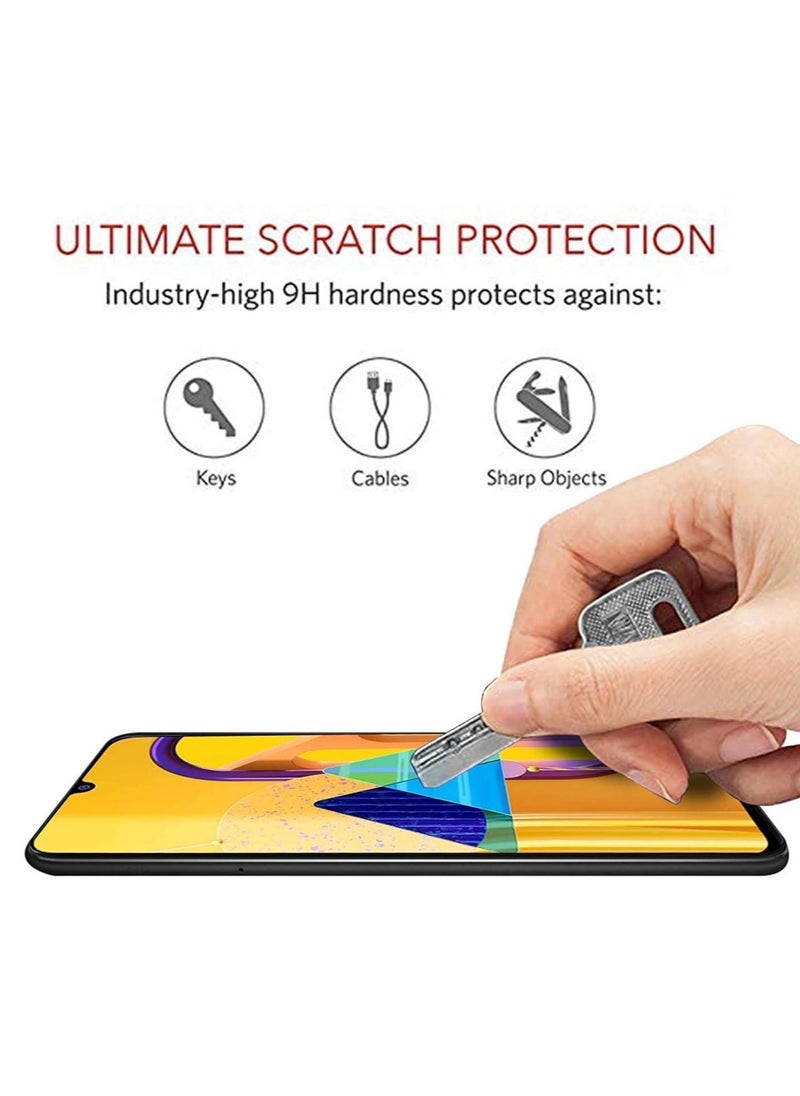 ELTRAZONE واقي شاشة لهاتف Samsung Galaxy M30s / M30 / M31 / M21 / A30 / A30s / A50 / A50s واقي شاشة من الزجاج المقوى بلصق كامل من الحافة إلى الحافة واقي شاشة Gorilla  - Image 3