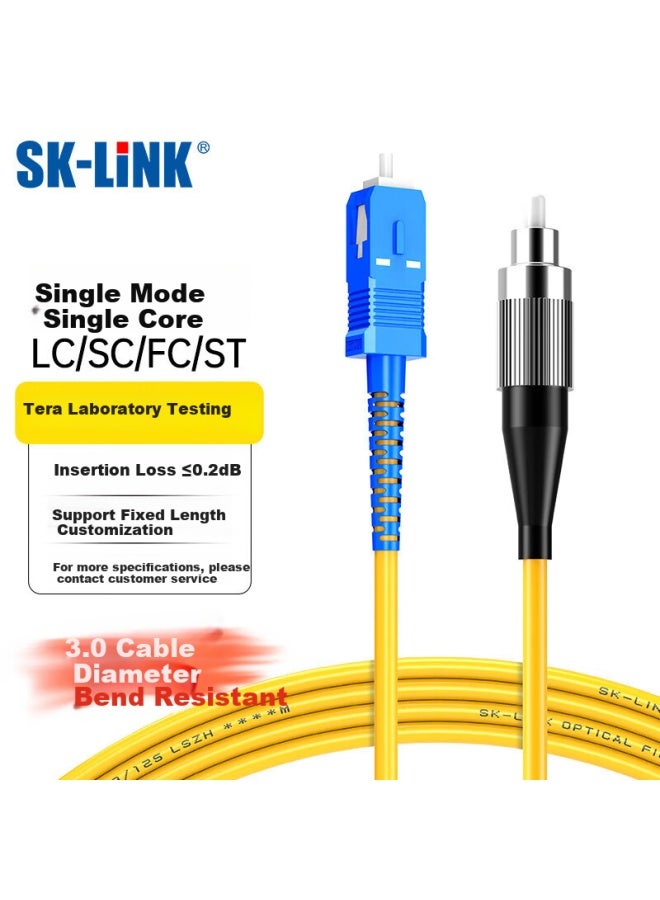 Sk-link Fiber Optic Patch Cable, Sc-fc Telecom-grade Single-mode Single-core Fc-sc Gigabit And 10 Gigabit Fiber Optic Cable, Data Center Upc Pigtail, Low Zero Halogen, Sk-txsm 1 Meter