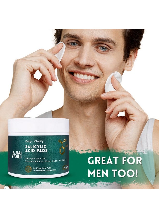 ANAI RUI 2% Salicylic Acid Acne Padsacne Treatment Pads Face Cleansing Pads Witch Hazel Pads For Acne & Blemishes Clear Facial Peel Resurfacing & Exfoliating Face Wash Wipes 80 Count - Image 5