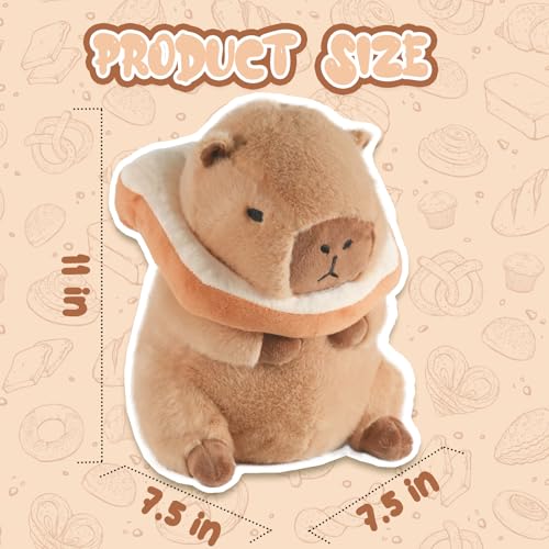 CHDBLOCK Toast Capybara Plush Cute Capybara Plush Toast Removable Capybara Stuffed Animal Bread Capybara Plushies Toys Gifts for Kids 11 inch - Image 5