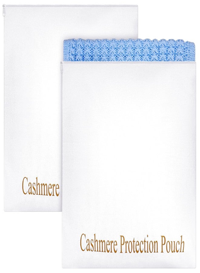 GliCraft 2 Pcs Cashmere Protection Pouch Wool Cotton Sweater Storage Bag Breathable Washable Cotton Bag for Woolen Cashmere Sweaters Storage Cashmere Merino Wool - Image 1