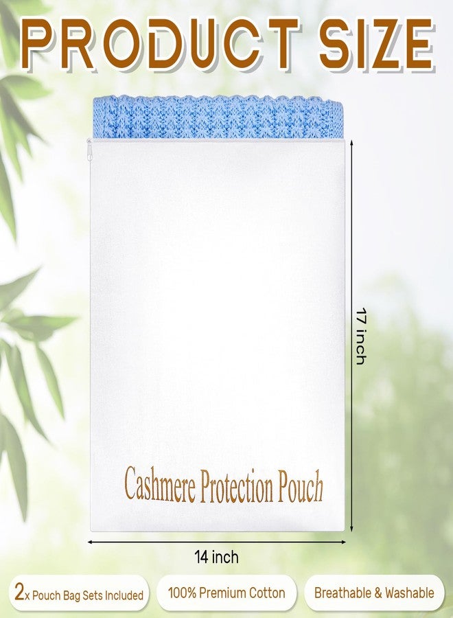 GliCraft 2 Pcs Cashmere Protection Pouch Wool Cotton Sweater Storage Bag Breathable Washable Cotton Bag for Woolen Cashmere Sweaters Storage Cashmere Merino Wool - Image 2