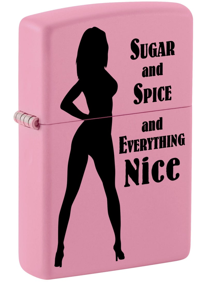 Zippo ولاعة زيبو CI412362 238 بتصميم السكر والتوابل باللون الوردي غير اللامع مقاومة للرياح - Image 1