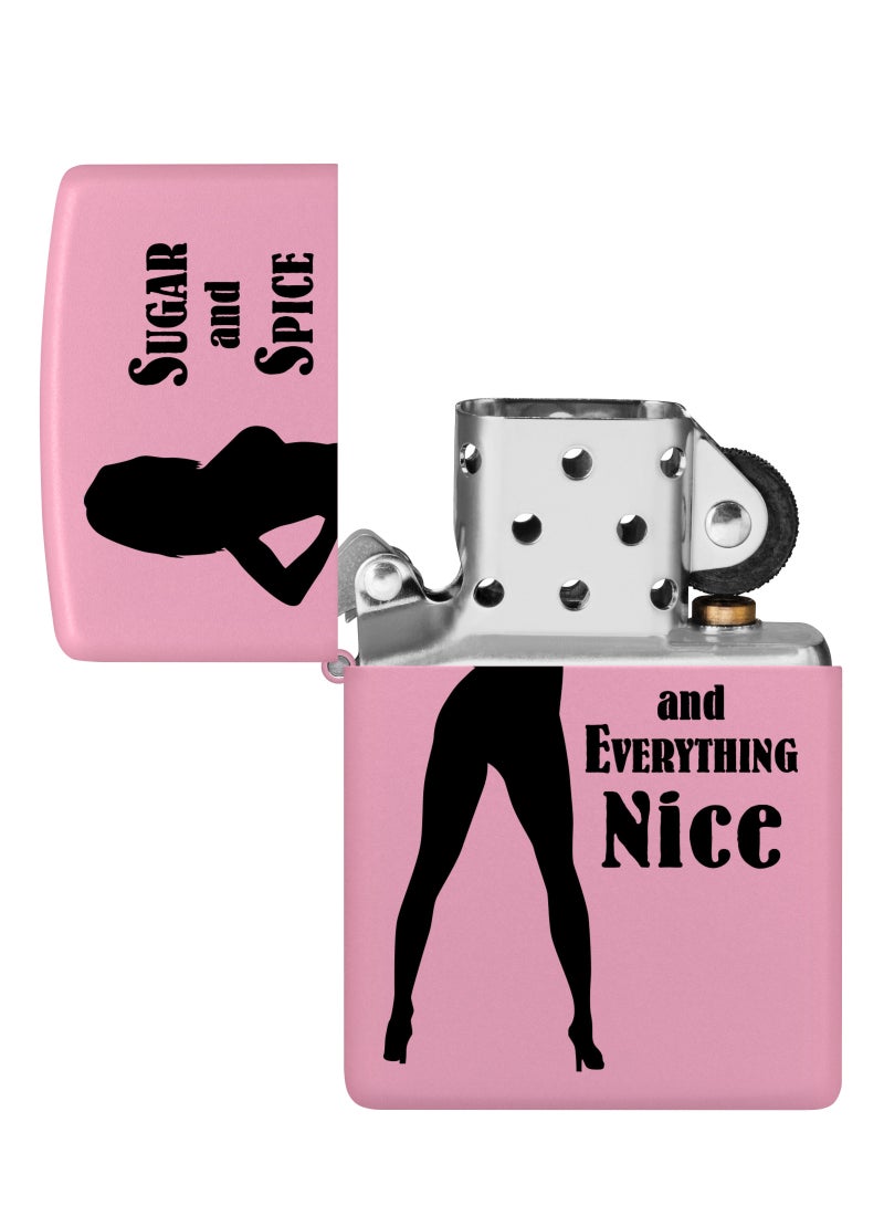 Zippo ولاعة زيبو CI412362 238 بتصميم السكر والتوابل باللون الوردي غير اللامع مقاومة للرياح - Image 4