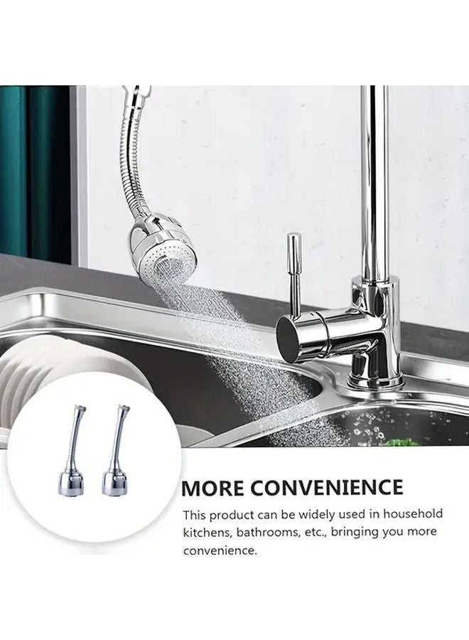 Silvery 2 Pack Heavy Duty Splashproof Rotatable Faucet Sprayer Water Saving Kitchen Bathroom - Image 2