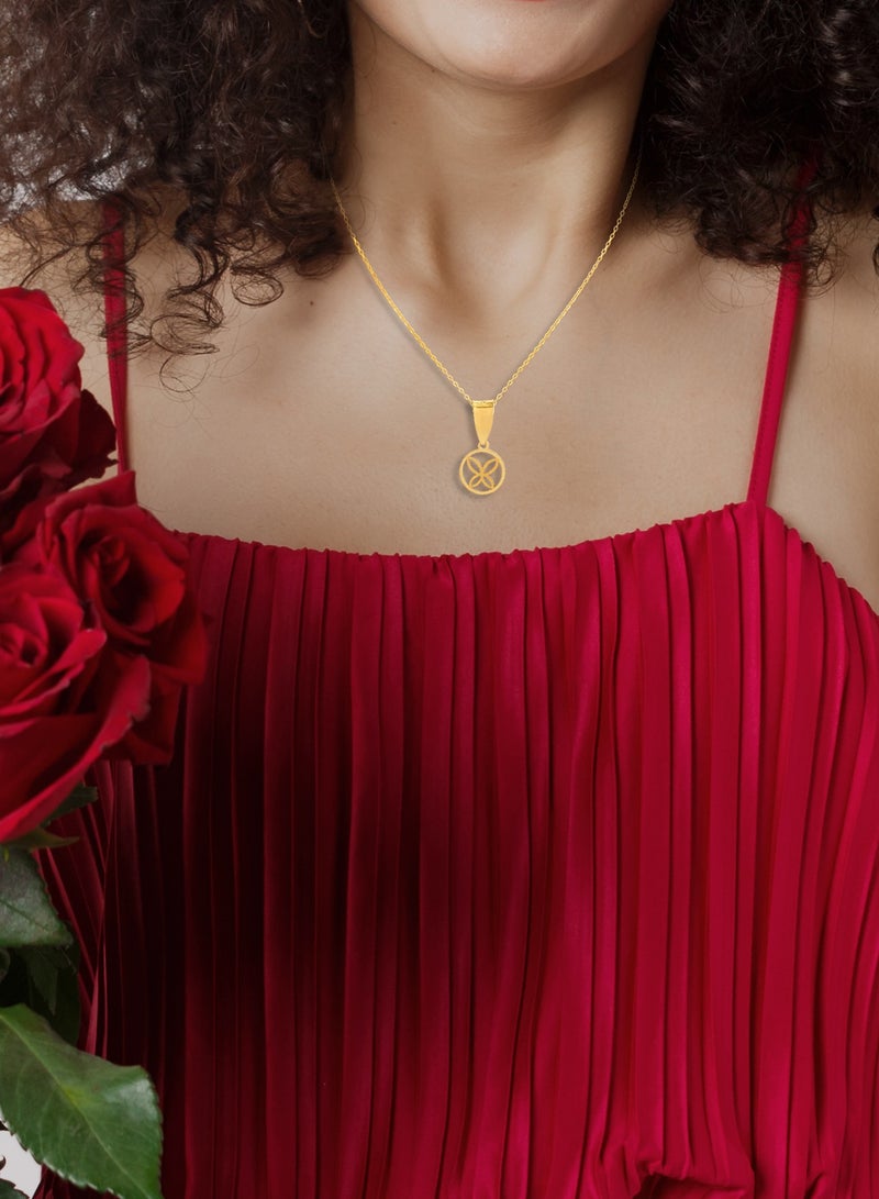 بفلح للمجوهرات كنز من الجمال – قلادة على شكل زهرة من الذهب عيار 21 قيراط - Image 4