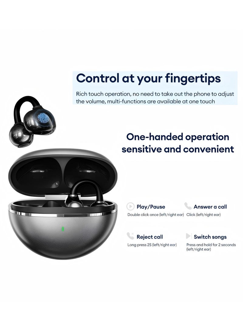 CoomBe Clip-On Earphones, Bluetooth Earphones, Ear Clip 9D Stereo OWS Sports Wireless Earphones, Stereo Music Heaophone, True Wireless Stereo Bluetooth Headset - Image 2