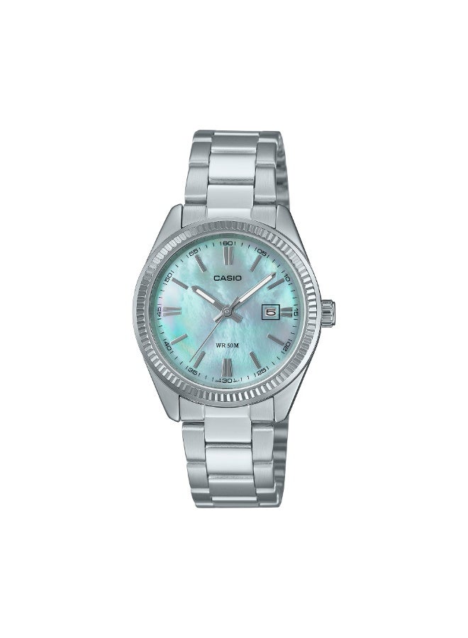 Casio LTP‑1302DS‑2AVDF Women’s Analog Watch, Mother‑of‑Pearl Dial, Stainless Steel Bracelet, 50 m Water Resistance - Image 1