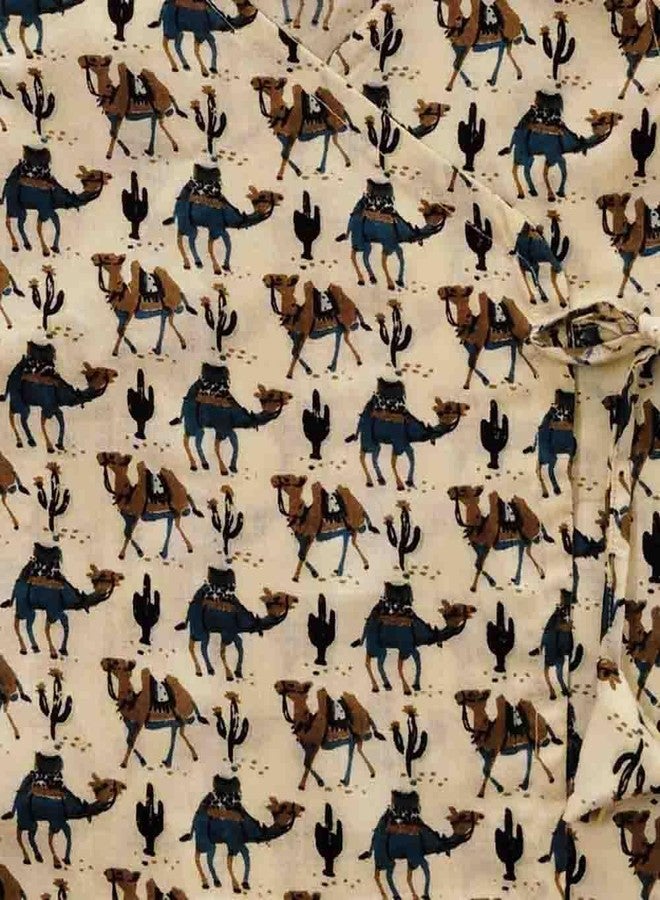 Snowflakes Unisex Infant Jabla Top With Harem Pant Set With Camel Prints - Off White - Image 3