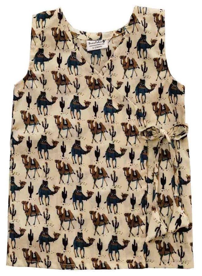 Snowflakes Unisex Infant Jabla Top With Harem Pant Set With Camel Prints - Off White - Image 2