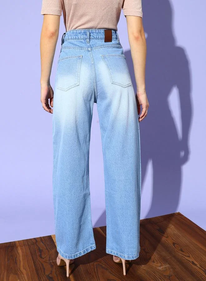 STREET 9 STREET 9 Women Blue Flared Highly Distressed Jeans