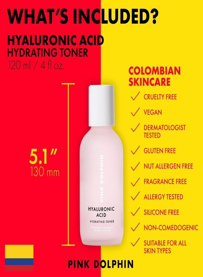 Pink Dolphin Hyaluronic Acid Hydrating Facial Toner | Multi-Depth Hydration Toner for Plumper, Smoother Skin | Collagen Boost | Witch Hazel | Vegan & Gluten Free | All Skin Types | 4oz - Image 2
