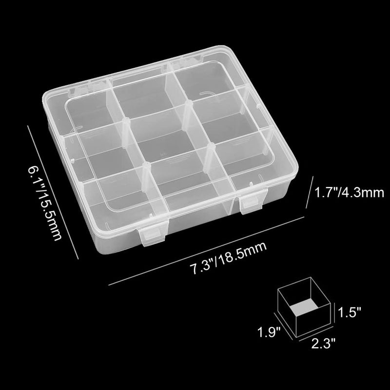 Vidifor 9 Grids Plastic Storage Compartment Organizer Container with Adjustable Dividers for Crafts, Earrings, Screws, Nail, Pins and More (1) - Image 2