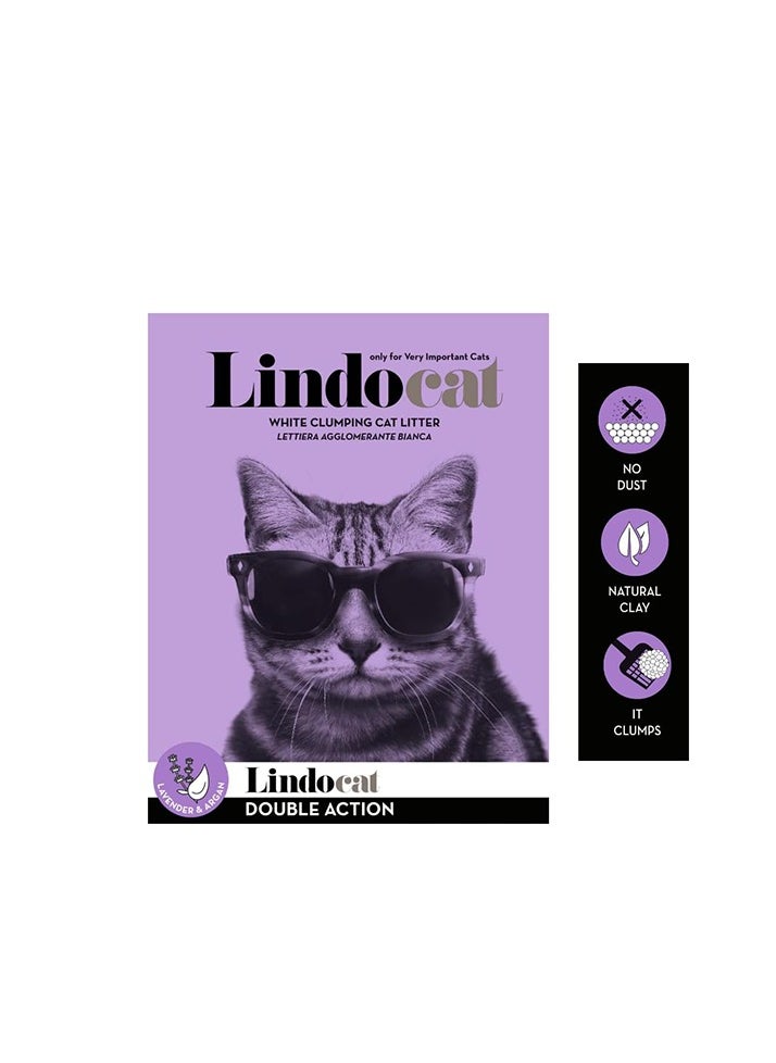 Lindo Cat Double Action Cat Litter, Lavender Scent, 10 litres